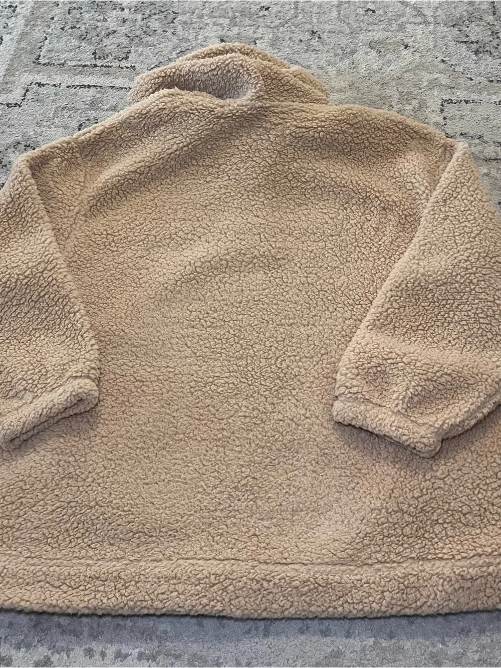 Koolaburra by UGG oversized Hooded Sherpa Pullover Sweater Tan Women 2X 1/4‎ Zip